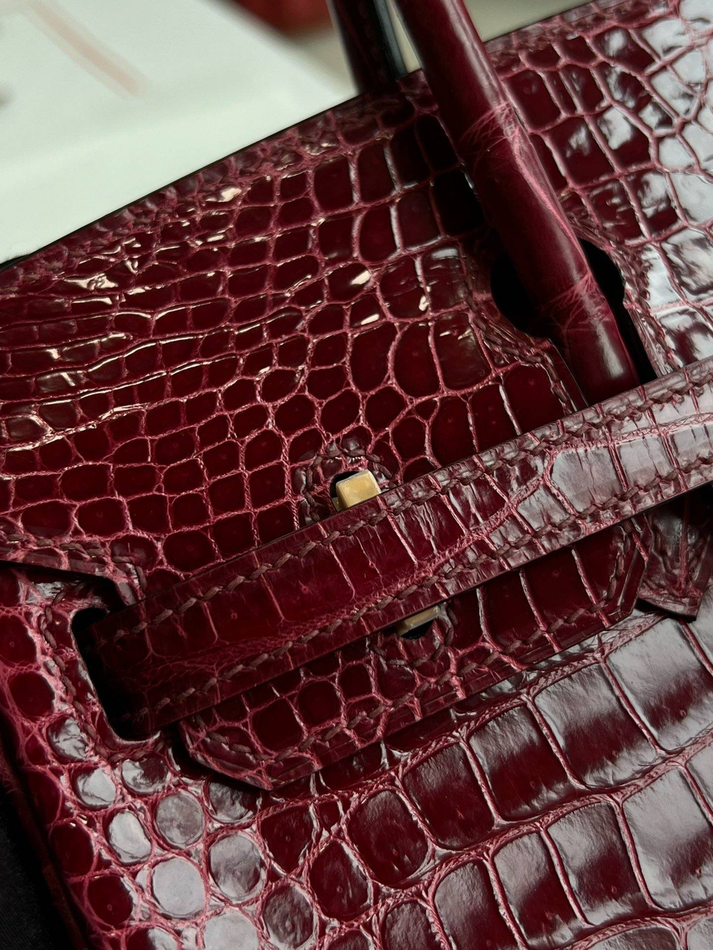 Hermes Birkin 25 Bordeaux Wine Red Gold Button