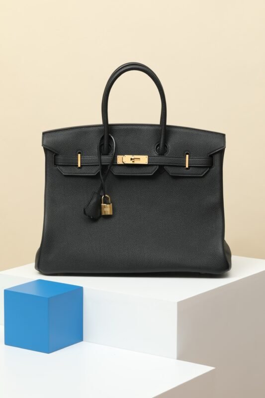 Hermes Platinum 35 Black togo