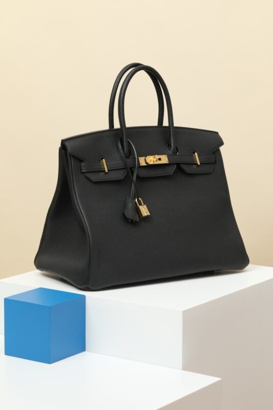 Hermes Platinum 35 Black togo